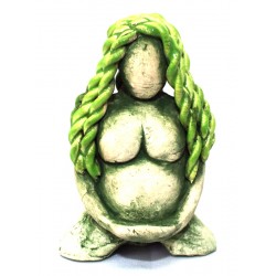 Ceramic Small Mother Earth Goddess Light Green 05